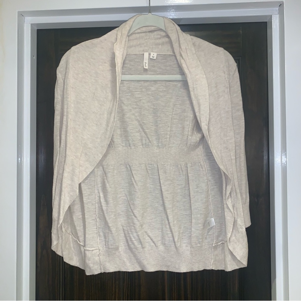 Women’s Frenchi 3/4 Length Sleeve Cardigan in Cream Size Small
